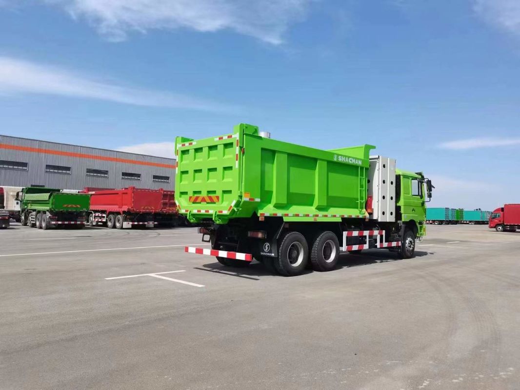 10 τροχούς SHACMAN F3000 CNG Dump Truck 6x4 Euro V WEICHAI-430HP πράσινο Ιδανικό για την κατασκευή και την εξόρυξη