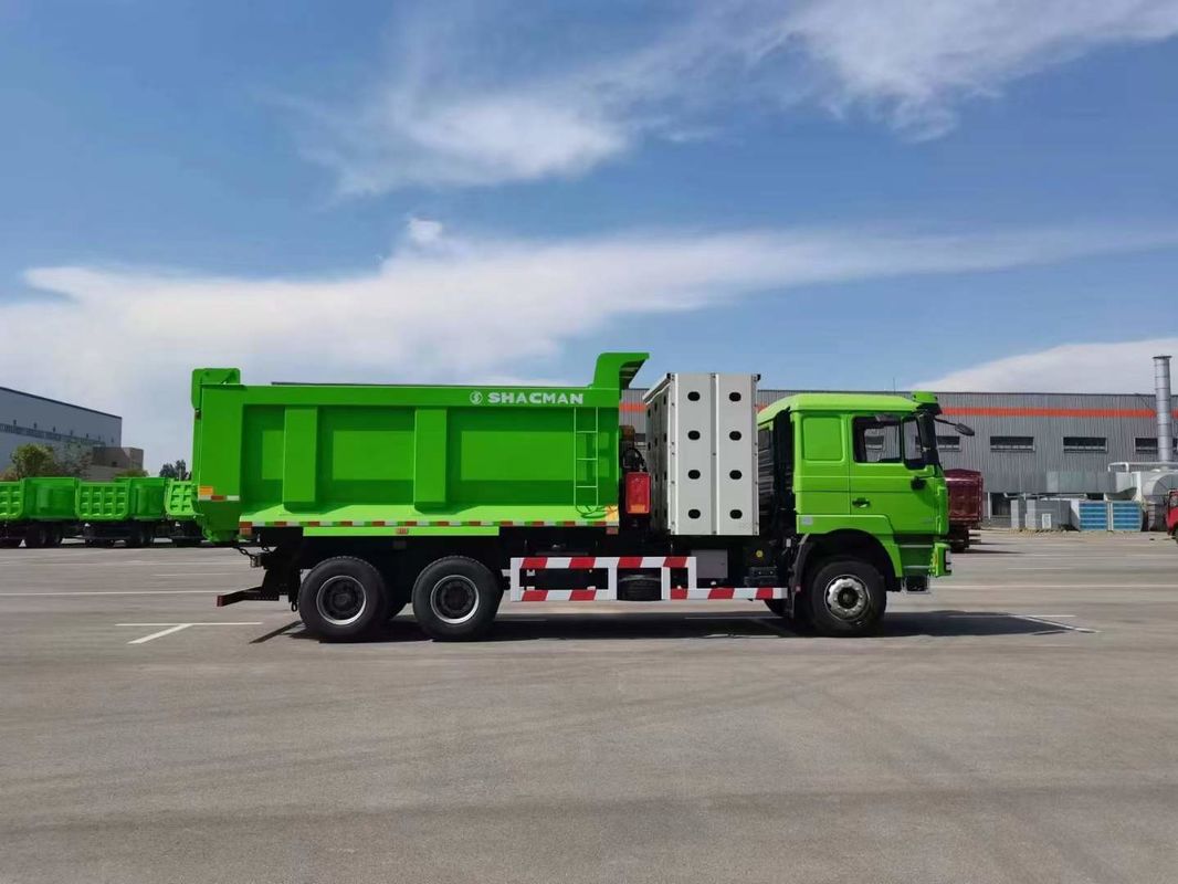 10 τροχούς SHACMAN F3000 CNG Dump Truck 6x4 Euro V WEICHAI-430HP πράσινο Ιδανικό για την κατασκευή και την εξόρυξη