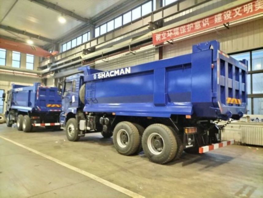 SHACMAN U-Cargo box Dump Truck 6x4 H3000 380 EuroII Blue Tipper Standard cab 12.00R20 ελαστικά