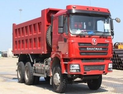 10 Δοκιμές SHACMAN Κόκκινο φορτηγό F3000 φορτηγό 380HP για την εξόρυξη