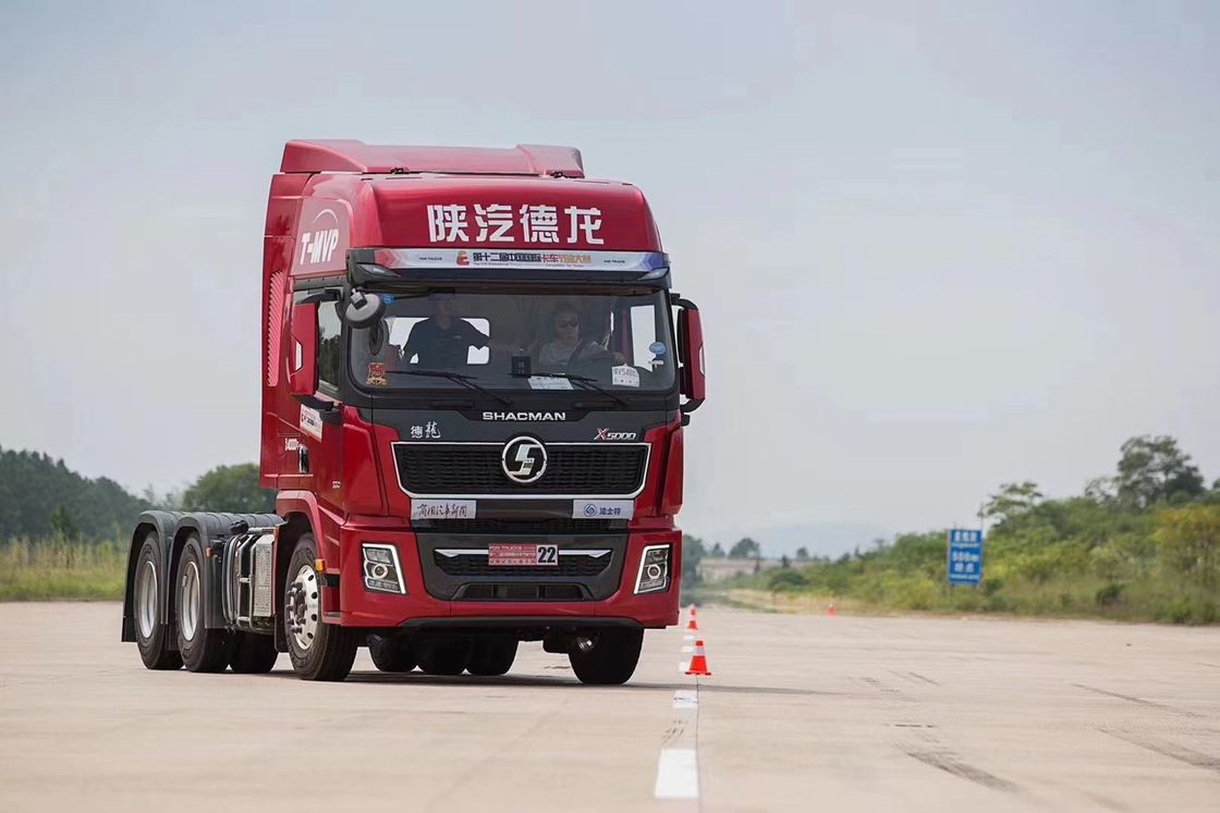 WP12.460E50 Μηχανή και συνηθισμένο φίλτρο αέρα εξοπλισμένο με SHACMAN X5000 ελκυστήρα 6x4 460HP EuroV κόκκινο ελκυστήρα φορτηγού