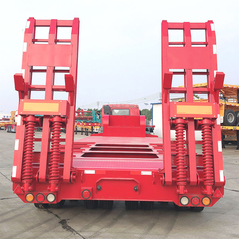 CIMC 3 Άξονας LowBed Semi Trailer Truck Trailer Equipment Transport Hydraulic Lifting Low Boy Trailer FUWA Άξονας Heavy Dut