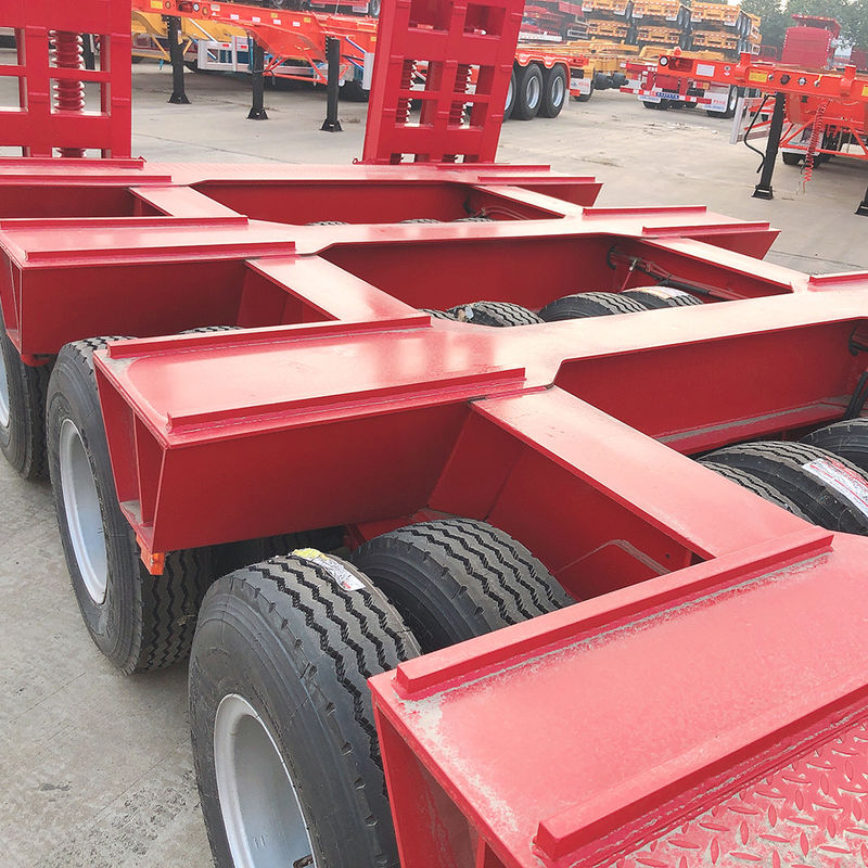 CIMC 3 Άξονας LowBed Semi Trailer Truck Trailer Equipment Transport Hydraulic Lifting Low Boy Trailer FUWA Άξονας Heavy Dut