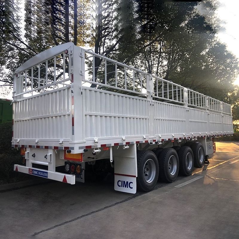 CIMC 3 / 4 Άξονες Φράχτης Semi Trailers 60 70 Τόνους Φράχτη φορτηγά φορτηγά SHACMAN